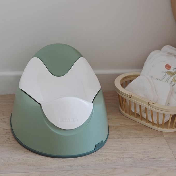 BEABA Ergonomic Training Potty, Provides Comfort and Support, Lightweight & Portable, Compact Toddler Potty (Sage)