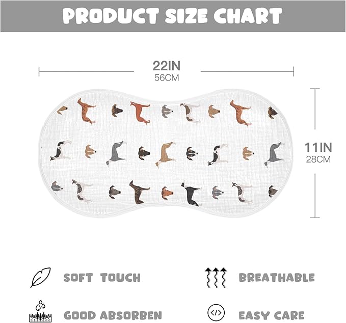 vvfelixl Baby Burp Cloths English Greyhound Dogs Baby Newborn Cotton Burping Cloths Set Baby Washcloths 4 Pack