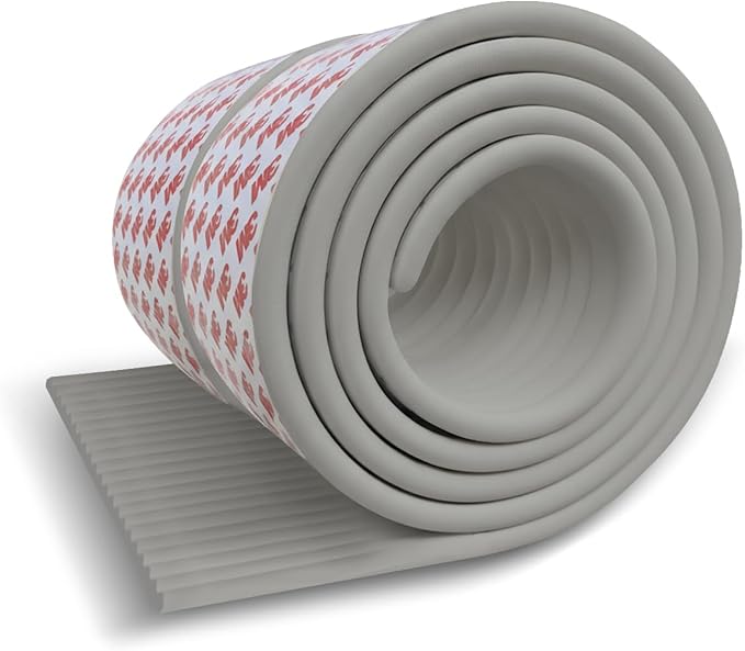 W Wide Edge Protector Strip Extra Thick Baby Proofing Bumper Guard with Strong Adhesive Child Safety for Table Desk Bed Cabinet Furniture in Home and Nursery (Grey)