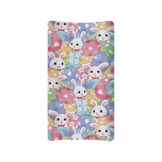 Easter Egg Rabbit Changing Pad Cover Infant Newborn Changing Table Covers Diaper Soft Breathable Table Change Mat Sheet Cover