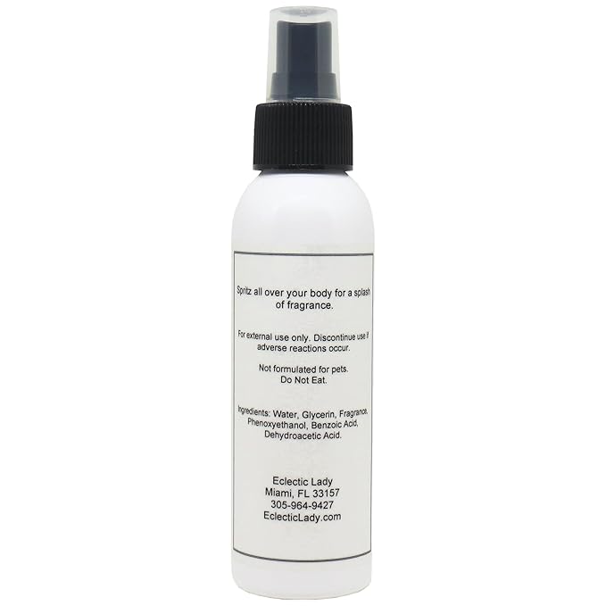 Eclectic Lady Baby Powder Body Spray, 4 ounces, Body Mist for Women with Clean, Light & Gentle Fragrance, Cologne with Soft, Subtle Aroma For Daily Use