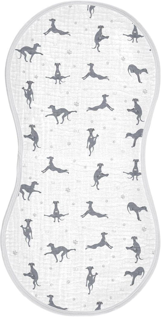 Yoga Italian Greyhound Dog Pattern Muslin Burp Cloths for Baby 1 Pack Soft 100% Cotton Baby Washcloths Bibs for Boy Girl