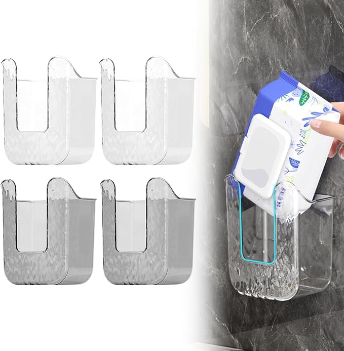 Kitchen Wipes Storage Box, Wall Mounted Paper Towel Box, Wall Mounteds Wet Wipes Holder Dispenser, Wall Mounted Paper Towel Box Bracket (Mix,4pcs)