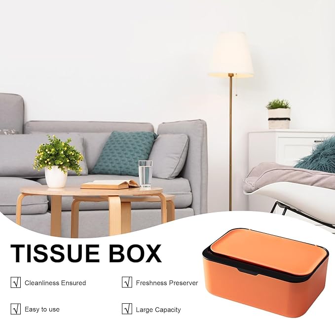 Wet Wipes Dispenser Container Box, Wet Napkin Storage Box Holder, Refillable Paper Tissue Case, Tissue Storage Box with Lid for Home Kitchen Bathroom Offices Car, Keep Wipes Fresh and Clean