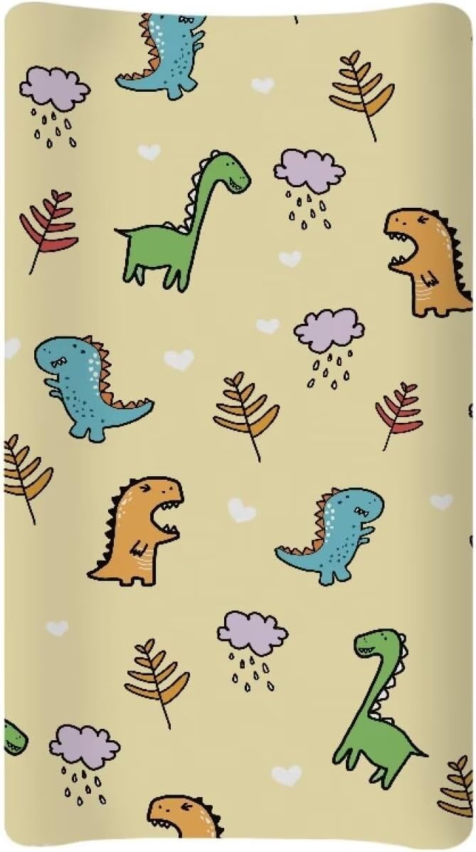 Dinosaur Baby Changing Pad Cover Stretchy Changing Table Cover Breathable Nursery Pad Change Cover Fit 32"x16" Contoured Pad