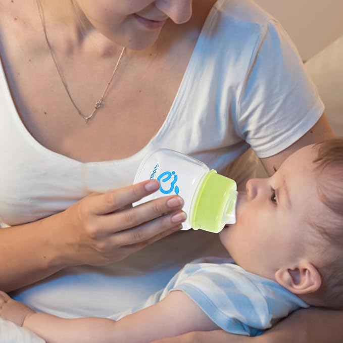 Kisangel Mini Infant Feeding Bottles Set 9 Pack 4Oz Plastic Baby Bottles with Soft Nipples Leak-Proof Design for Newborns Travel and Juice Milk Feeder