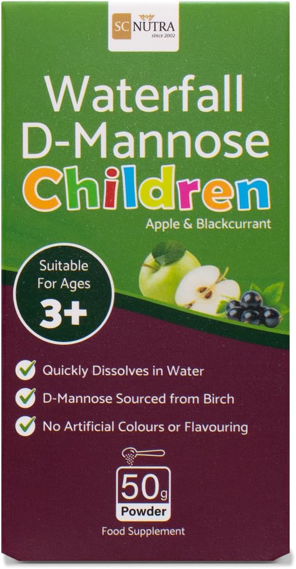 Waterfall D-Mannose Children - Apple & Blackcurrant - Infant D-Mannose - Suitable for Girls & Boys | 50g / 1.76oz