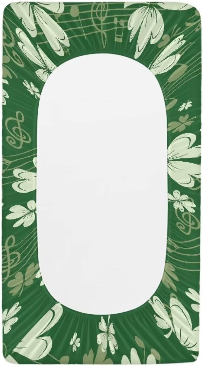 Lucky Leaf Changing Table Cover for Baby Waterproof St. Patrick's Day Nursery Pad Change Cover Breathable Universal Tray Table Mat for Boys Girls