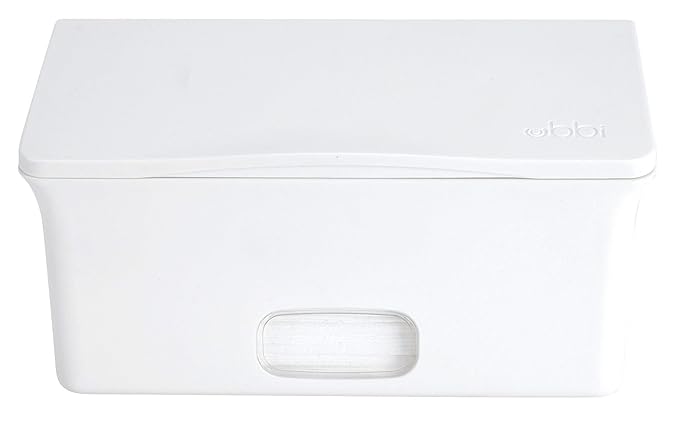 Ubbi Baby Wipes Dispenser | Baby Wipes Case | Baby Wipes Holder with Weighted Plate, Keeps Wipes Fresh and Non-Slip Rubber Feet, White