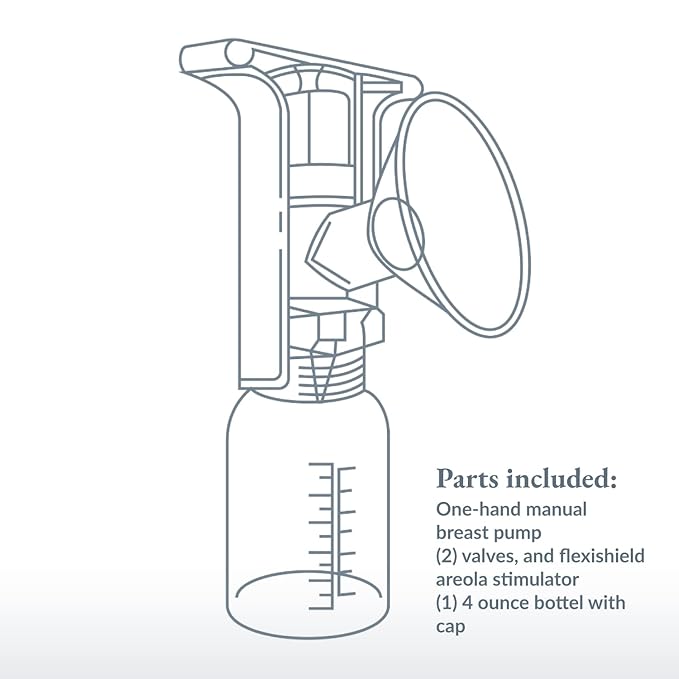 Ameda One-Hand Manual Breast Pump with Flexishield Areola Stimulator