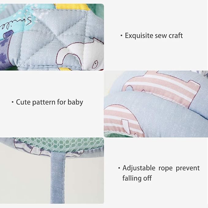 Cute Baby Safety Anti-Bump Walking Helmet, Infant Toddler Anti-Collision Head Cushion Soft Breathable, Kids Anti-Fall Protective Harnesses Cap for Crawling, Walking and Playing (Blue Clouds)