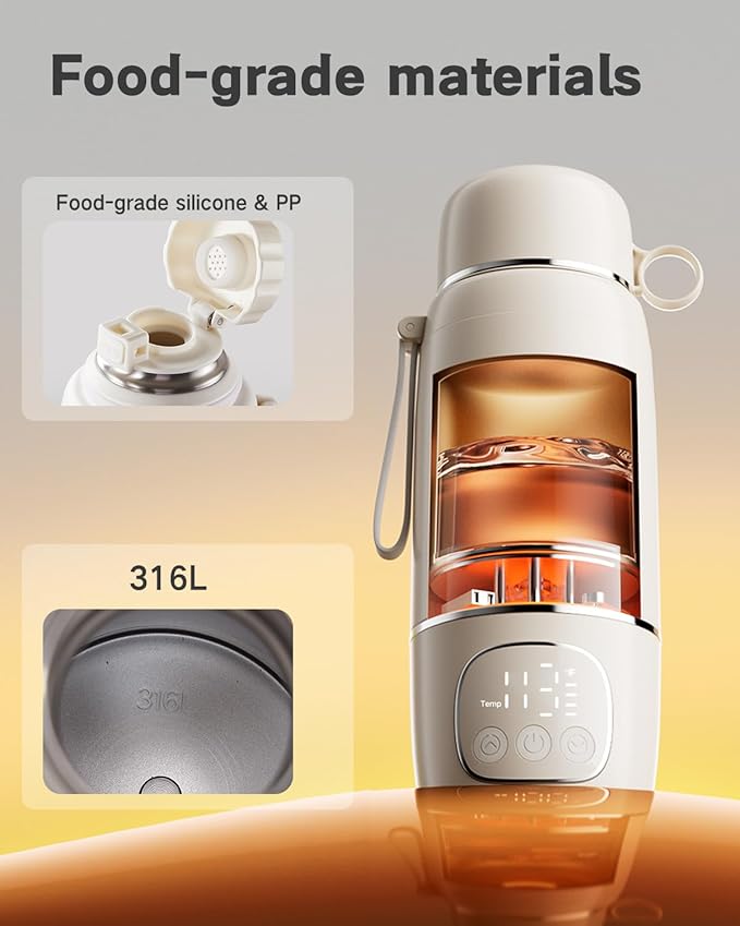 Portable Bottle Warmer for Travel - Fast Heating Breast Milk & Formula Warmer with 16,000mAh Battery, Electric heaters for Babies' Bottles,Baby Bottle Warmer for Car, Airplane（Puppy）