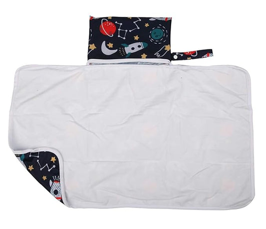 Baby Diaper Changing Mat Pad Portable Foldable Washable Compact Travel Nappy Waterproof Play Mat 30inx18.5in (Rocket)