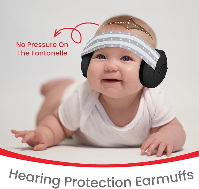 Adjustable Baby & Toddler Noise Cancelling Headphones - Ear Muffs for Kids 1-3 for Airplane Travel