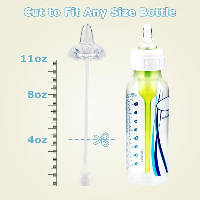 Dr. Brown's Sippy Straw Cup Conversion Kit with Silicone Sleeves for Narrow Glass Baby Bottle 8oz, Weighted Straw Replacement Kit with Soft Sippy Spout and Handle, 6m+, Set of 3
