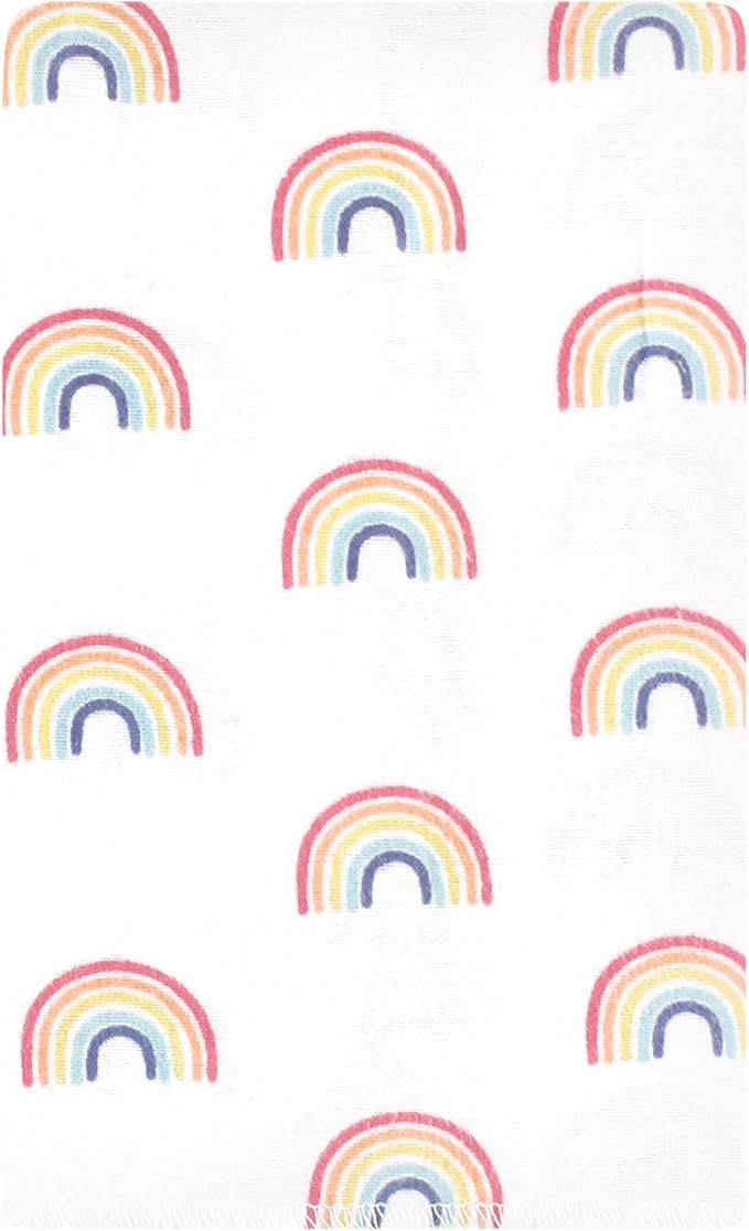 Luvable Friends Hudson Baby Flannel Burp Cloths 10pk, Sweet Rainbow