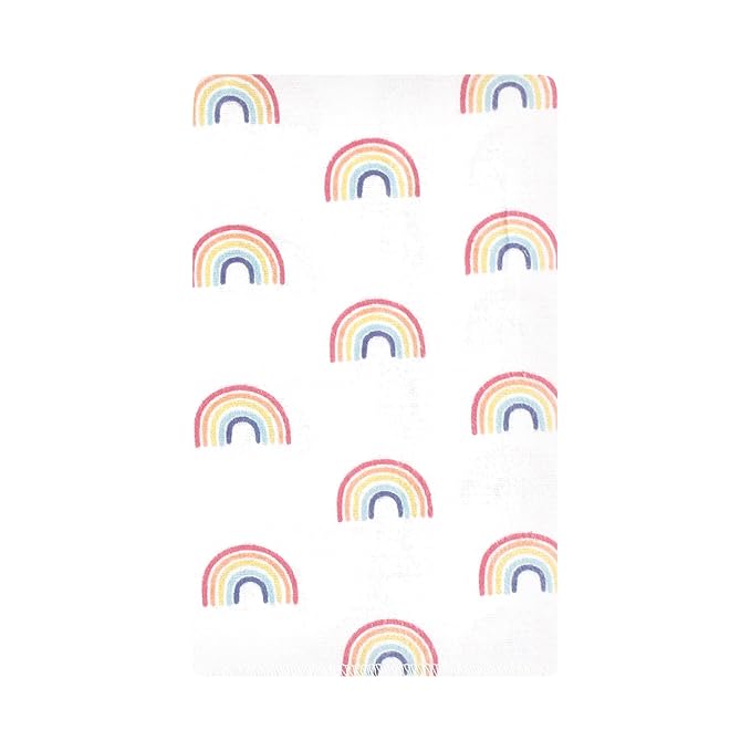 Hudson Baby Unisex Baby Cotton Flannel Burp Cloths, Creative Rainbow 10-Pack, One Size