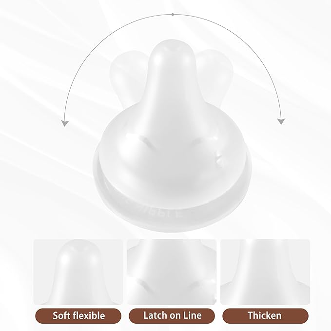 Beilastar-x Nipples for Baby Bottles – 100% Soft Baby Bottle Nipples, Natural Feel Silicone Bottle Nipples, BPA-Free(3M+, M, 4 Counts)