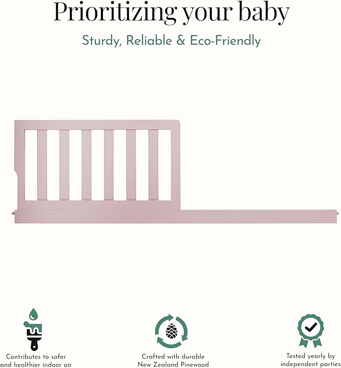 Evolur Toddler Guard Rail, Blush Pink Pearl