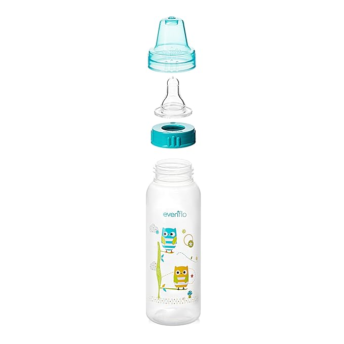 Classic Prints Polypropylene Bottles for Baby, Infant and Newborn - Blue/Green/Teal, 8 Ounce (Pack of 48)