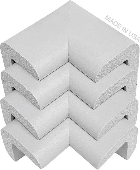 KidKusion Child Safety Corner Cushion | Off White | 12 Pack | Made in USA, Child Safety, Child Proofing Corner Guard, Home Furniture Safety Bumper, Baby Proof Table Protector