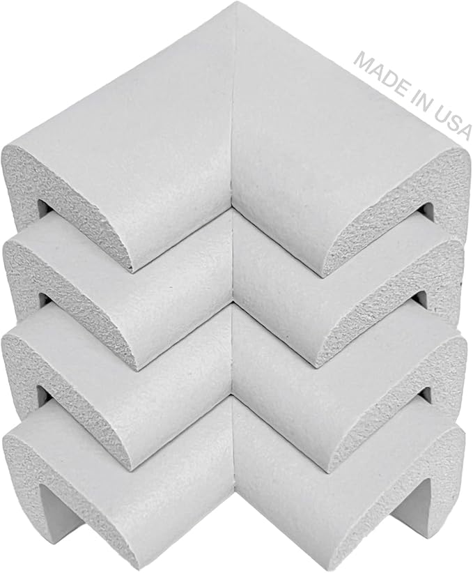 KidKusion Child Safety Corner Cushion | Taupe | 12 Pack | Made in USA, Child Safety, Child Proofing Corner Guard, Home Furniture Safety Bumper, Baby Proof Table Protector