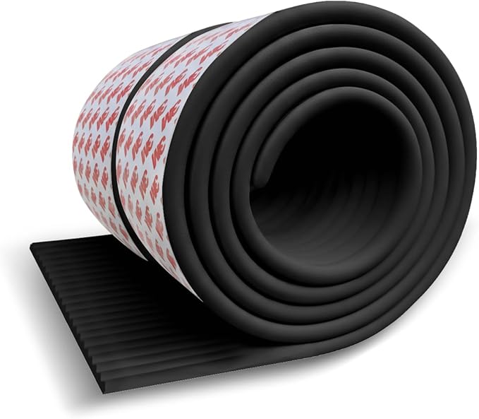 W Wide Edge Protector Strip Extra Thick Baby Proofing Bumper Guard with Strong Adhesive Child Safety for Table Desk Bed Cabinet Furniture in Home and Nursery (Black)