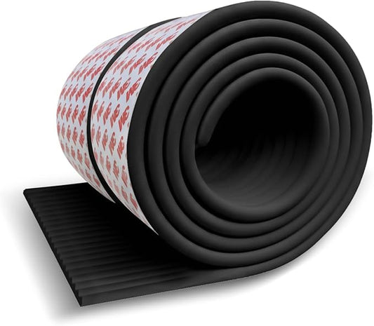 W Wide Edge Protector Strip Extra Thick Baby Proofing Bumper Guard with Strong Adhesive Child Safety for Table Desk Bed Cabinet Furniture in Home and Nursery (Black)