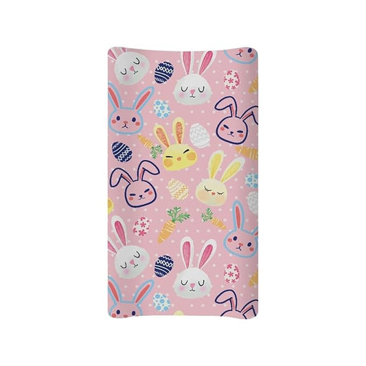 Rabbit Diaper Changing Pad Cover Easter Decor Pink 32''*16'' Baby Changing Pad Cover Breathbale Soft Changing Pad -Cover Home Decoration