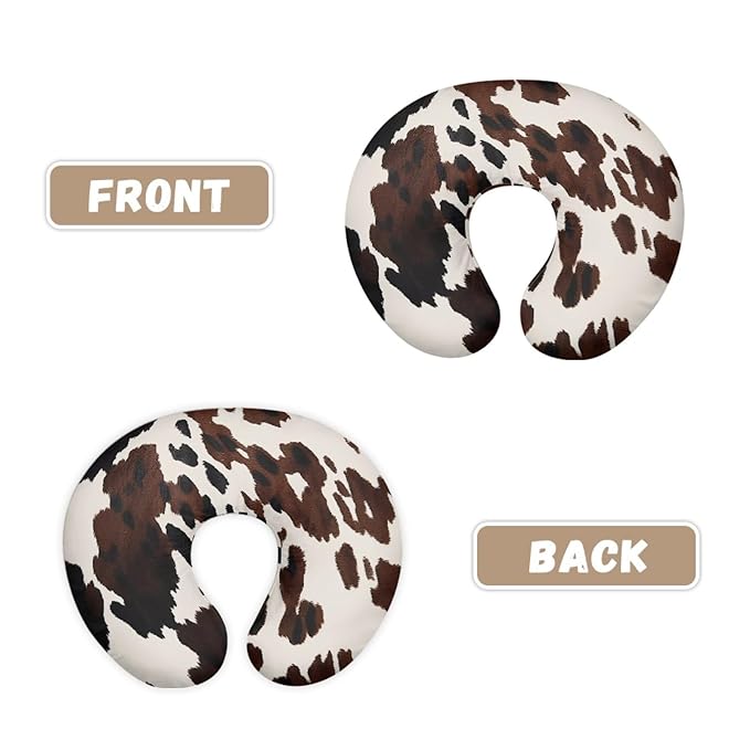 GOSTONG Brown Cowhide Painting Nursing Pillow Cover for Breastfeeding and Bottle Feeding, Infant, Baby Girl and Boys Nursing Pillow Cover Only for Breastfeeding Moms