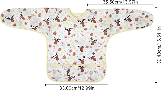 Accmor 3 Pack Long Sleeve Bibs, Baby Smock Waterproof Sleeved Bib Smock for Baby Toddler 6-36 Months