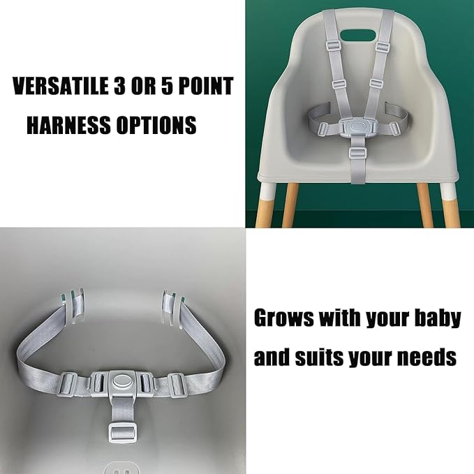 High Chair Straps Replacement Compatible with Abiie Beyond Junior/Evenflo 4 in 1 High Chair, Replacement Harness Straps for Baby Trend High Chair, Adjustable Universal High Chair Belt