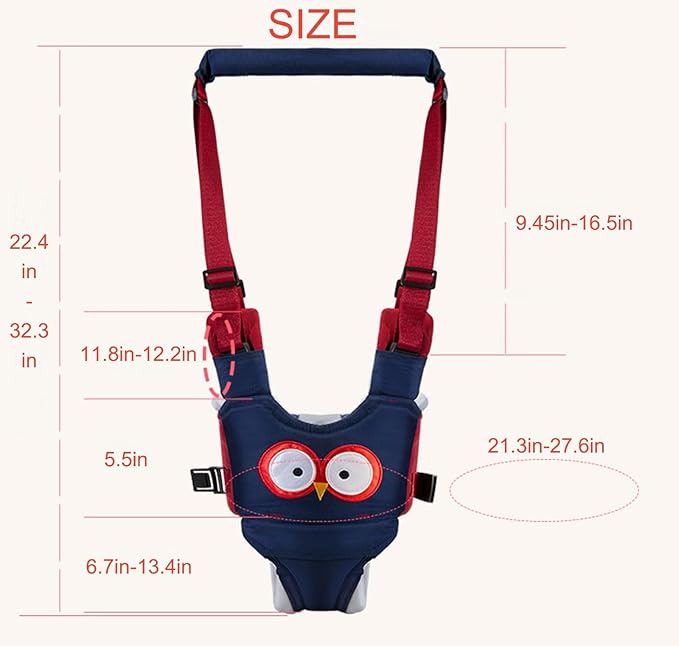 Baby Walking Harness, Handheld Kids Walker Helper, New Upgrade Breathable and Adjustable Toddler Infant Walker Harness Assistant Belt with Instructions for 7-24 Month (Yellow)