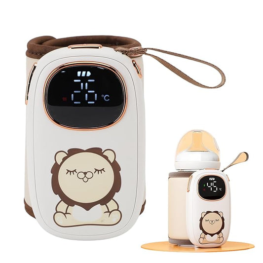 Portable Bottle Warmer Sleeve, Fast Heating 18W USB Rechargeable Baby Milk Heater with Insulation Wrap for Travel, Compact Milk Warmer for , 8000mAh Battery