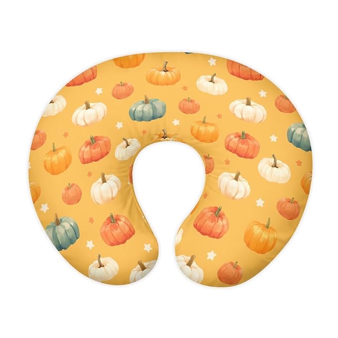 Fall Colored Pumpkins Baby Nursing Pillow Cover Ultra Soft Comfortable Newborn Nursing Pillow Case Washable and Easy to Clean Thanksgiving Decor