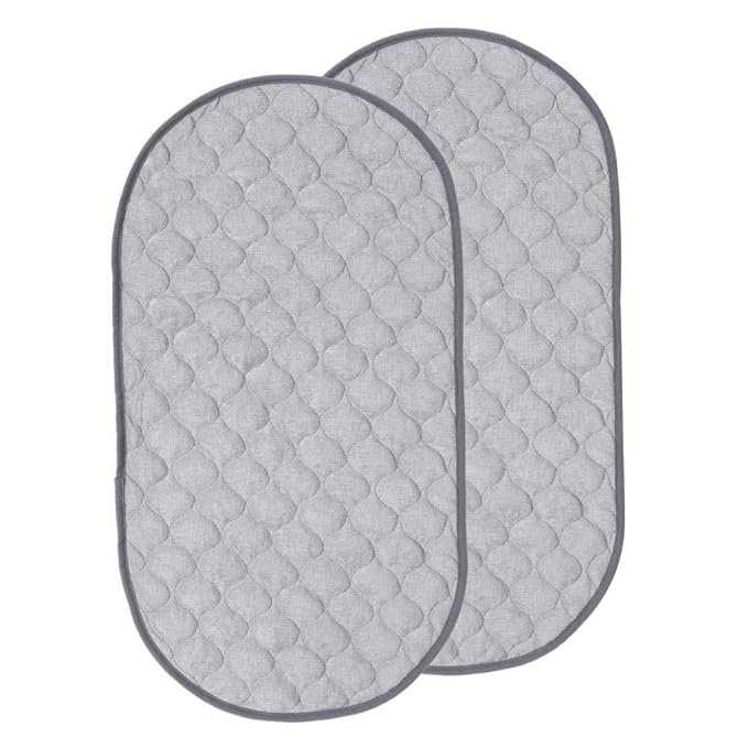 Thicker Waterproof Changing Pad Liners Cotton Changing Table Cover Liners 2 Count 13" X 27"(Elliptical Gray)