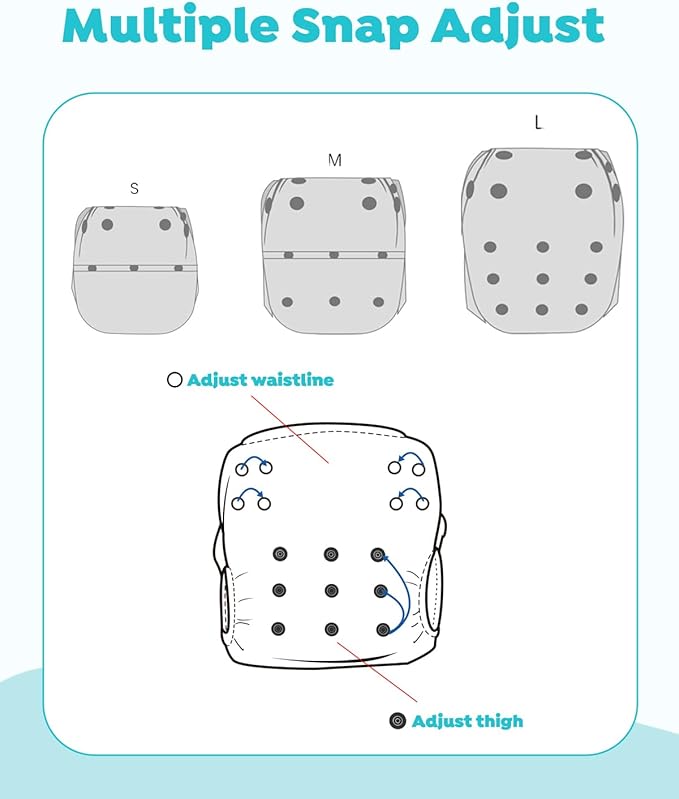 ALVABABY Large Swim Diapers 2pcs Baby & Toddler Snap One Size Reusable Adjustable Baby Boys' Swim Diapers for Swimming Lessons ZDYK153-154