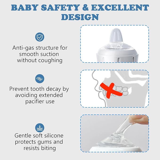 Sippy Spout Nipples for Dr Browns Wide Nack Baby Bottles – Soft Silicone Trainer Nipple for 6M+ Babies, BPA-Free, Spill-Resistant, Pack of 4