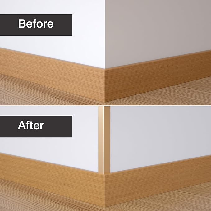 NeatiEase Aluminum Corner Guards, Peel and Stick Metal Corner Protector Molding Trim for Wall Door Frame Cabinet Protection, Gold, 4ft x 1.2in (2pcs)