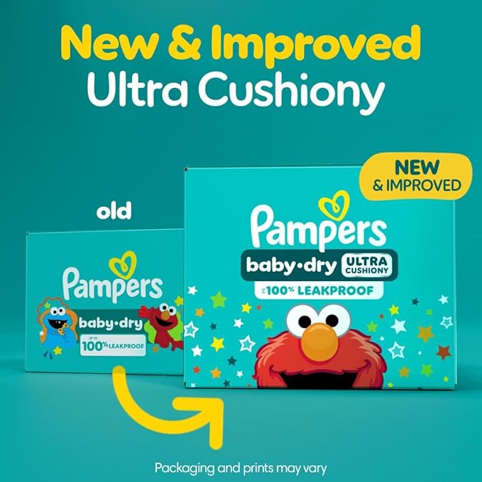 Pampers Baby Dry Disposable Baby Diapers Size 7, 2 Month Supply (2 x 108 Count) with Sensitive Water Based Baby Wipes 12X Multi Pack Pop-Top and Refill (1008 Count)