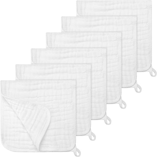 Accmor 6 Pack Muslin Burp Cloths 100% Cotton 20''x10'' Large Extra Soft and Absorbent Baby Burping Cloth for Boys Girls