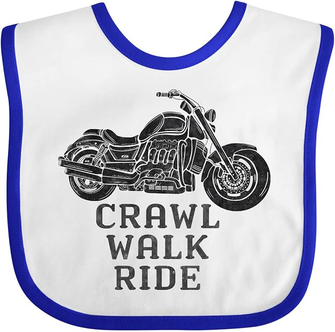 inktastic Crawl Walk Ride Motorcycle Baby Bib