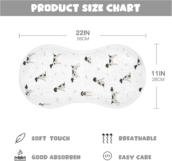 Dog German Shorthaired Pointer Muslin Burp Cloths for Baby 2 Pack Soft 100% Cotton Baby Washcloths Bibs for Boy Girl