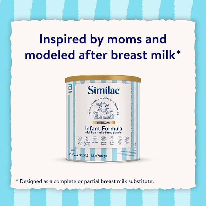 Similac Irish Farms, Easy-to-Digest Baby Formula, Infant Formula, 0-12 Months, 24.7-oz Can