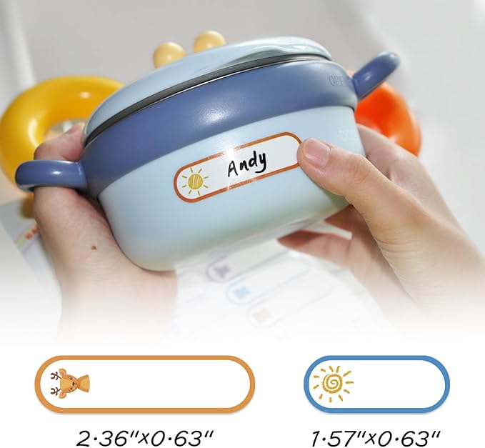 160 PCS Baby Bottle Labels for Daycare, Waterproof Write-On Kids Name Labels, Self-Laminating Self-Adhesive Bottle Strickers for Daycare School, Assorted Sizes & Colors