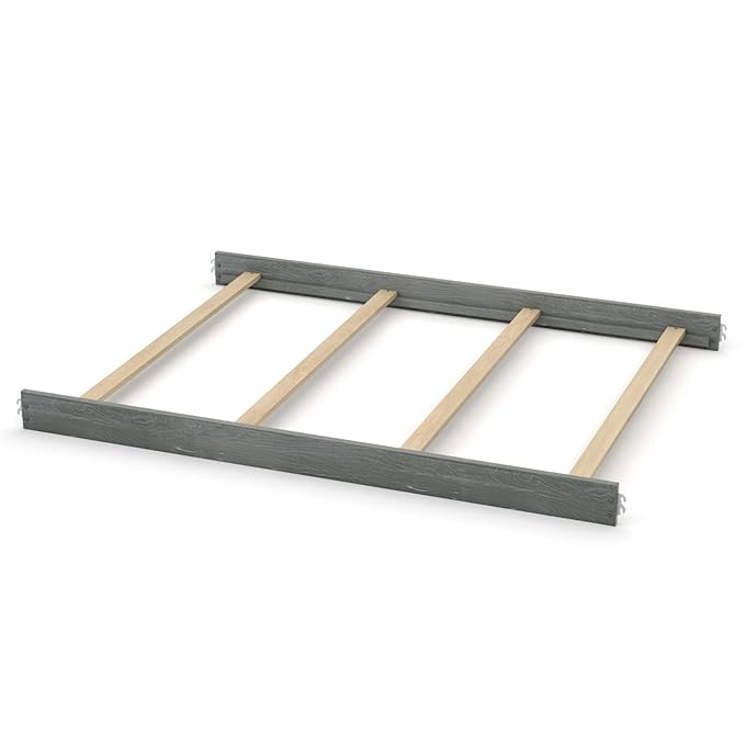Full-Size Conversion Kit Bed Rails for Oxford, Soho, Ozlo & Avalon Baby Convertible Cribs - Solid Wood - Toddler & Adult Rail for Full-Size Bed - Nursery & Baby Furniture (Brushed Grey, Hook-On Kit)