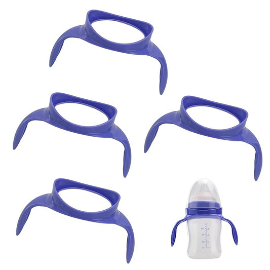 Bottle Handles Compatible with Lansinoh,Ergonomic BPA-Free Bottle Handles Only Compatible with Lansinoh 5oz and 8oz for Easy Feeding,4 Packs,Purple