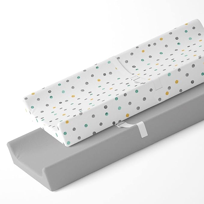 Featherhead™ 2-Pack Changing Pad Covers | Fitted Sheets for Baby Boy & Girl - 100% Cotton Jersey - 16" x 32" - Ultra-Soft, Stretchy, & Lightweight Fitted Sheets (Polka)
