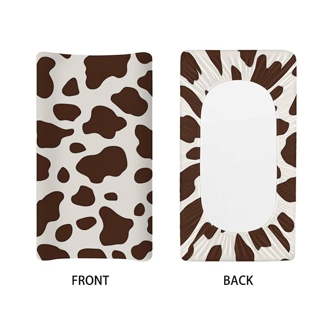 Cow Print Diaper Changing Pad Cover for Baby Soft Changing Mat Cover Infant Newborn Changing Table Sheet Fitted 32”x16” Changing Pad Covers