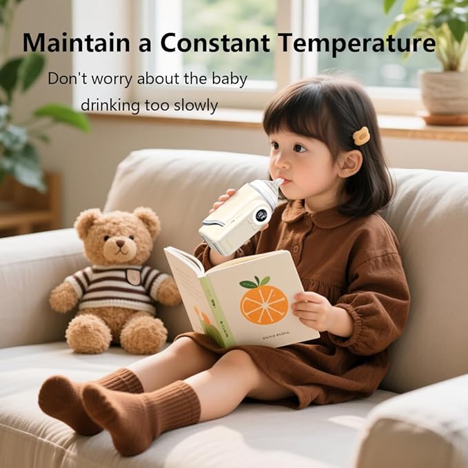 Portable Baby Bottle Warmer 4-in-1 Fast Heating Baby Milk Warmer for Breastmilk or Formula with Heating Warm Milk Constant and Warm Water Function (Green)